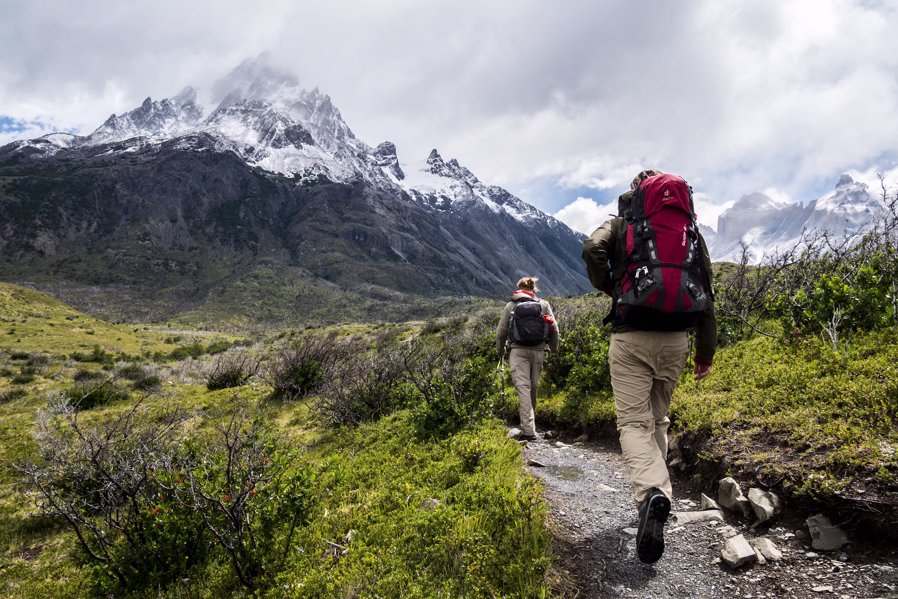Person hiking on a trail